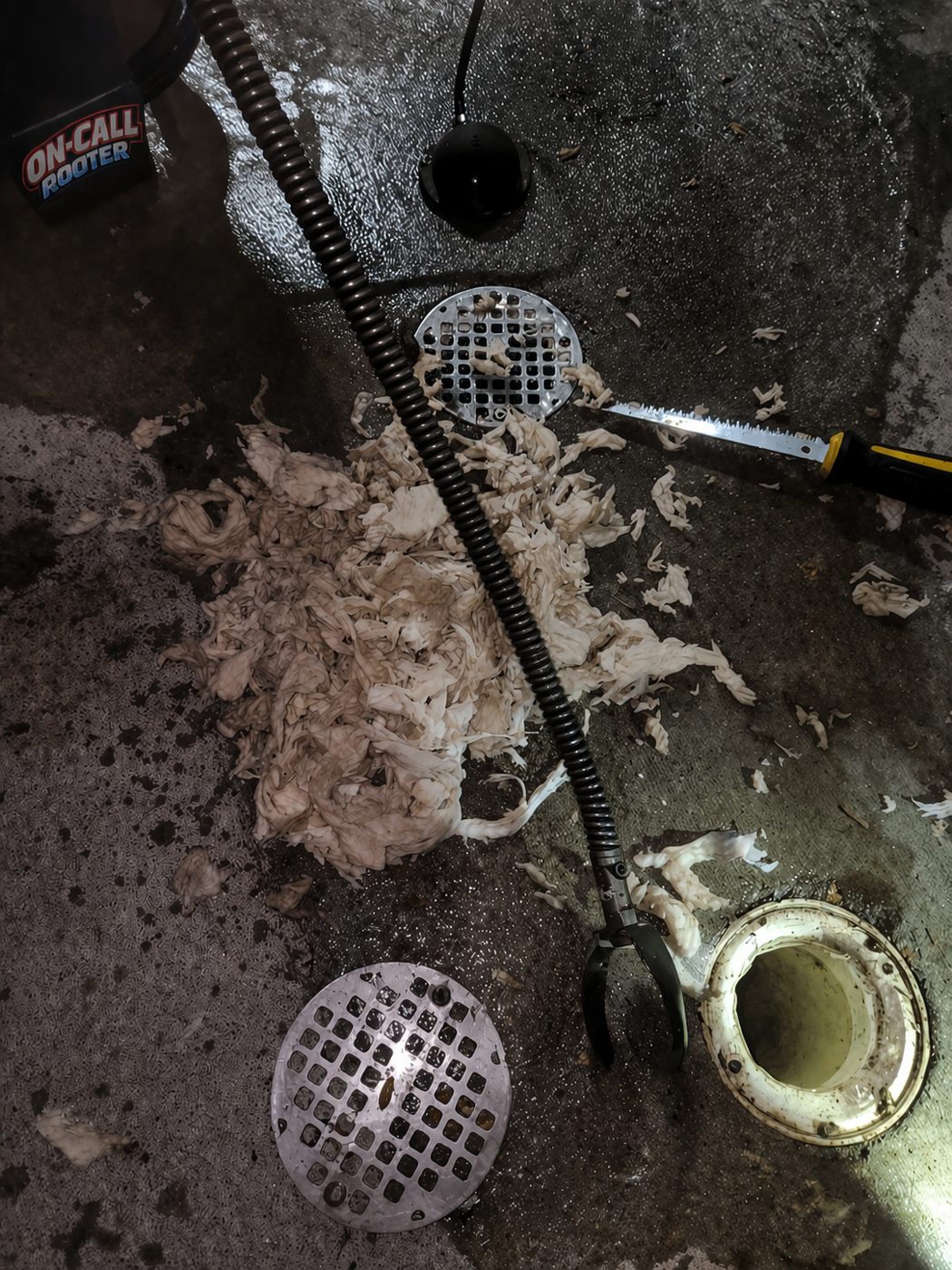 Hair and soap clog removed from a bathroom sink drain at an Aurora, Colorado home